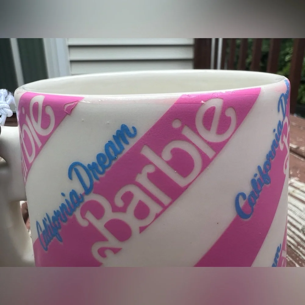 Barbie Pink Lot Mattel Collectors Cup Ceramic 2loz Mug, Vegan Leather Journal